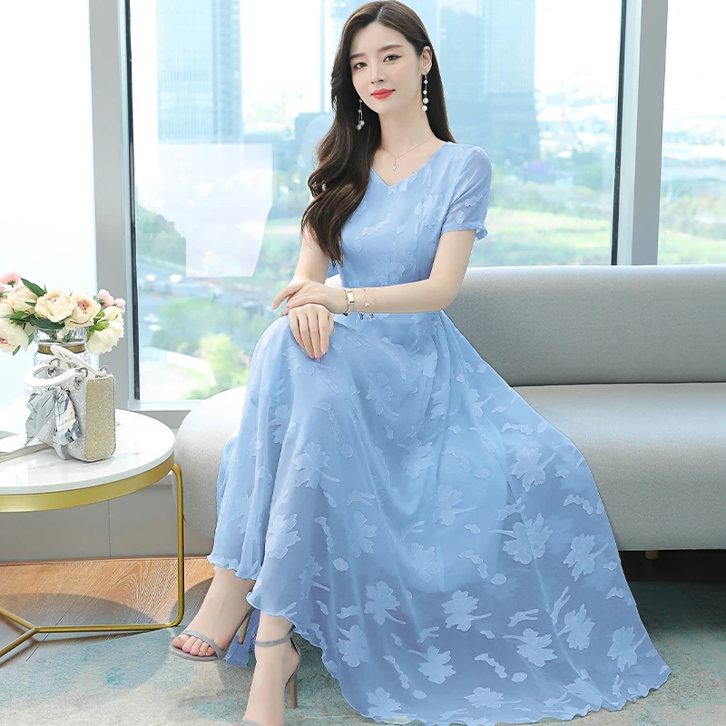 2022 Vintage Cổ Plua Kích Thước Dạ Nỉ Midi Sundress Mùa Hè Trắng Voan Đi Biển Đầm Maxi Nữ Đảng Bodycon Vestidos