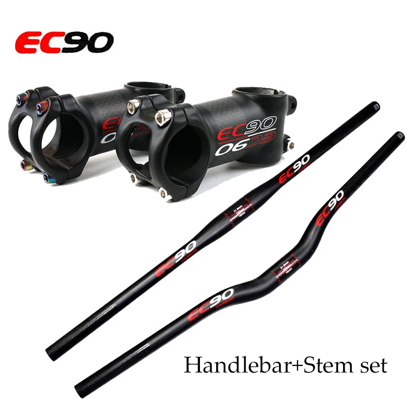 

Bike Flat Handlebar 31.8mm Ultralight stem Road Bicycle HandleBar 6/17degrees MTB stems 660-760mm Carbon Handlebars Parts set