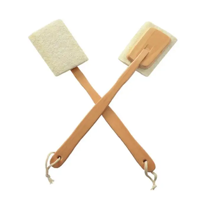 Loofah scrub back brushes massage exfoliator detachable creative long handle solid wood bath body cleanser brush SN1405