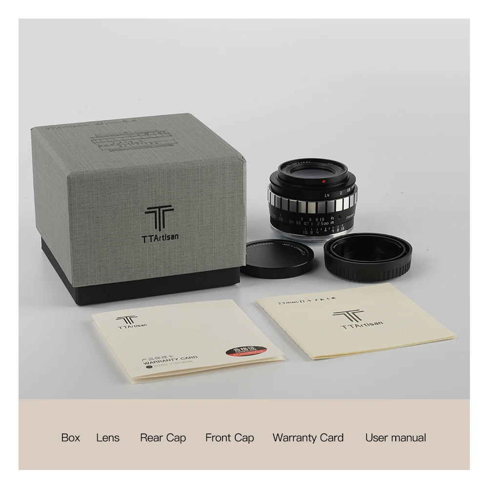 TTArtisan 23mm F1.4 APS-C Manual Lens for Sony E Fuji X Nikon Z M4/3 Canon RF R EF-M EOSM Olympus Panasonic Leica L Sigma Mount