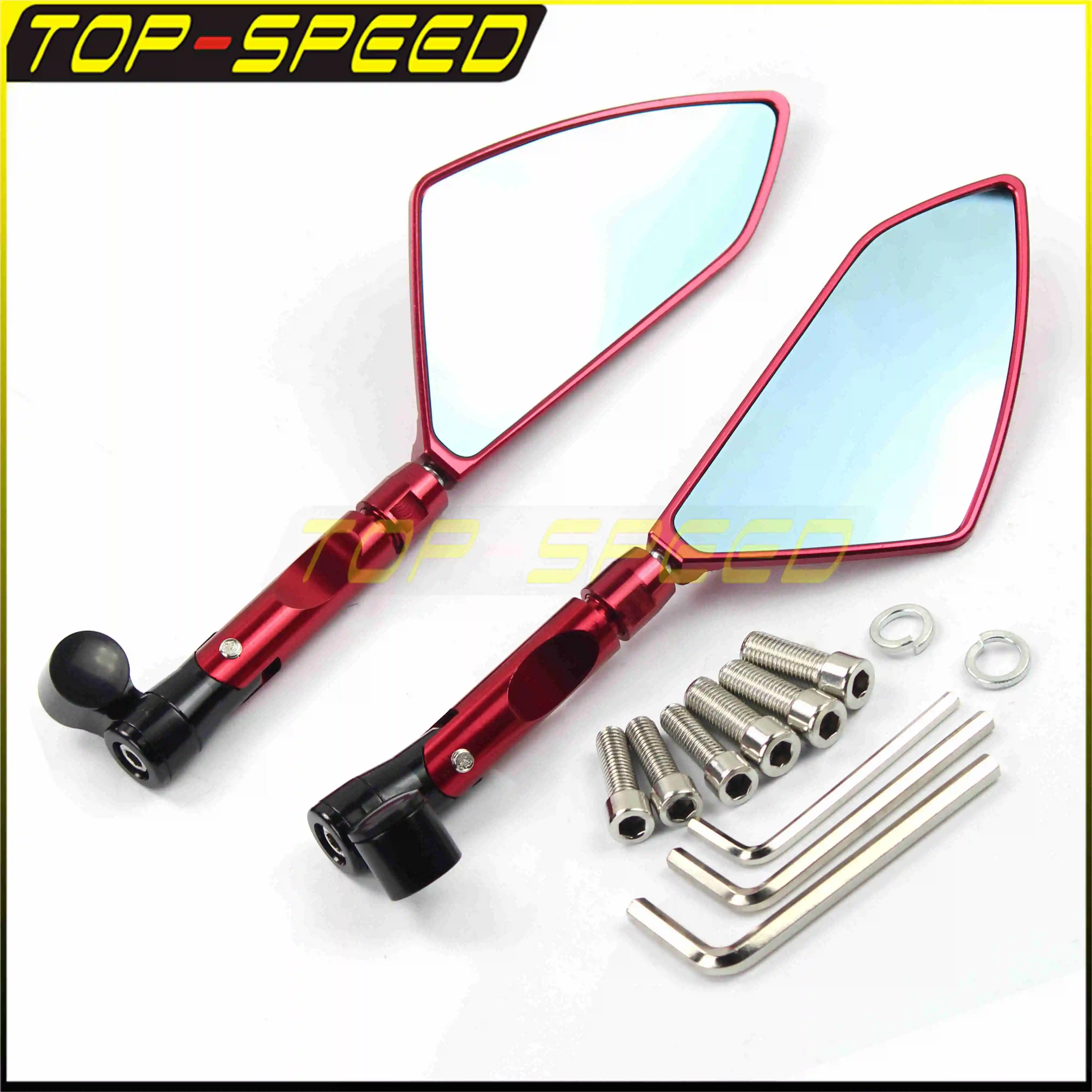 Universal Motorcycle 8mm 10mm Black/Gold/Red Handle Bar Rearview Side Mirror Aluminum For Suzuki Yamaha Kawasaki Honda