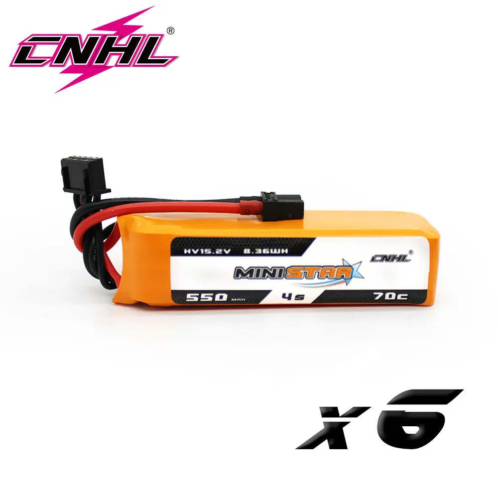 

6PCS CNHL Lipo 4S 550mAh Battery 15.2V 70C MiniStar HV With XT30 Plug For RC FPV Drone Mini Quadcopter Drone Helicopter Airplane