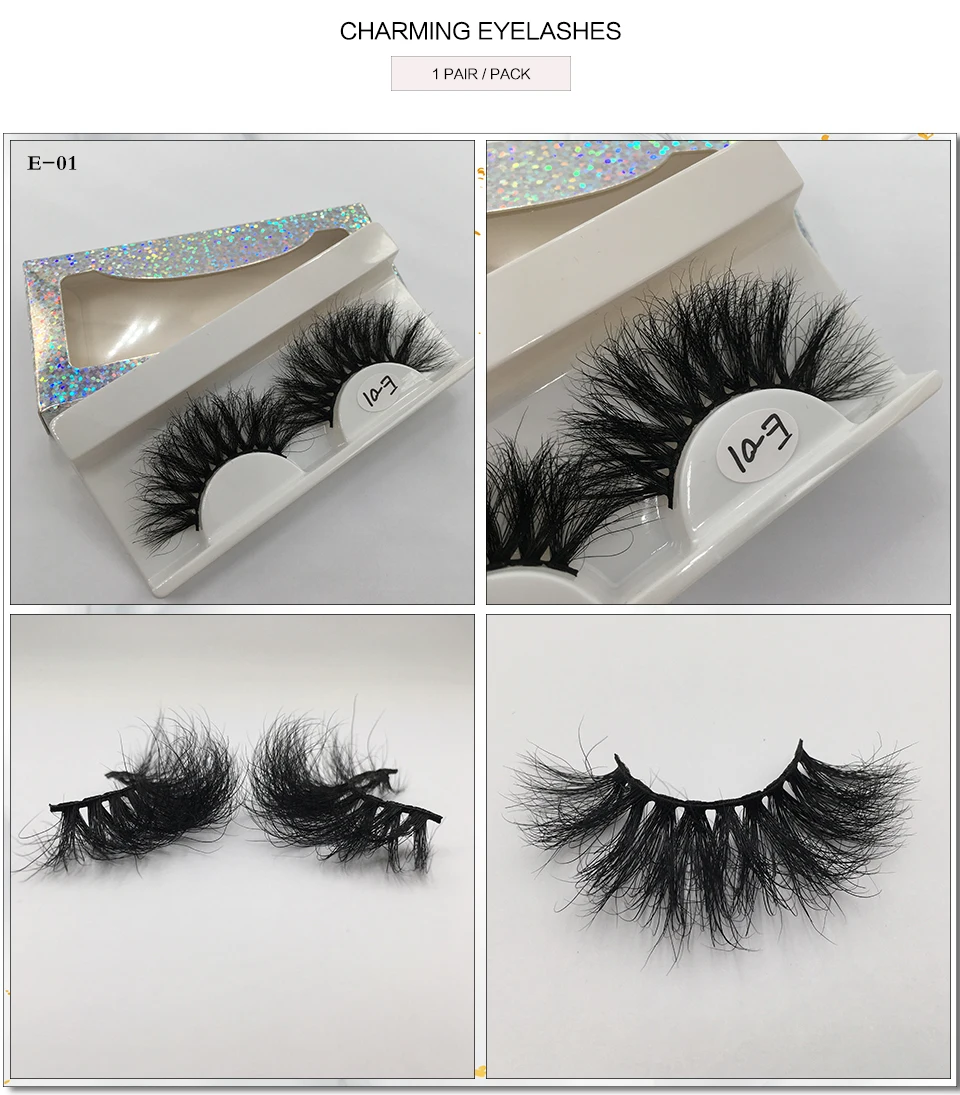 Neue nasse flauschige Nerz Wimpern mit Spikes Make-up Anbieter 16mm 18mm 25mm Volumen lang natürlichen Look Nerz Wimpern Großhandel – Detail 19