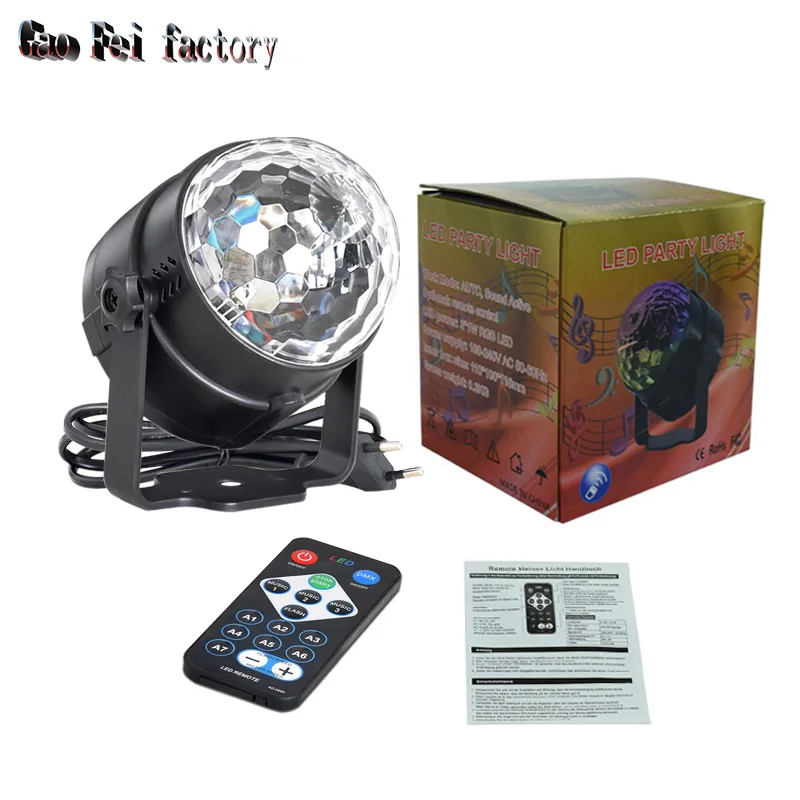 Party Lights Disco Ball 7 Colors Led Strobe Sound Activated Stage Lights Effect With Remote Control For DJ Birthday Xmas Wedding