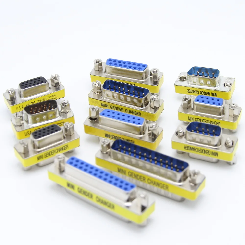 D-SUB DB9 DB15 DB25 Male Female Conversion Connector Adapter For LPT 25 Pin COM 9 Pin VGA 15Pin Mini Gender Changer Adapter 1Pcs