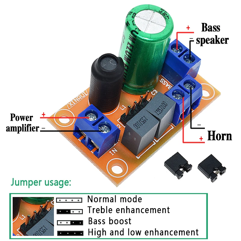 Einstellbare HIFI Horn Höhen Bass 2 Weg Audio Frequenz Teiler Hause Auto DIY Lautsprecher Crossover Filter Kits