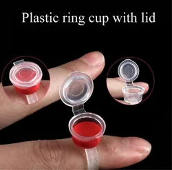 Transparent Tattoo Ink Cup mit Deckel Einweg Tattoo Make-Up Pigment Halter Container Basis Tattoo Caps