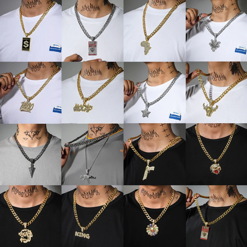 U.s. Dollar Letter Necklace Exaggerated Hip Hop European And American Pendant Cuban Chain Gangster Chain Rap Accessories Boyfrie