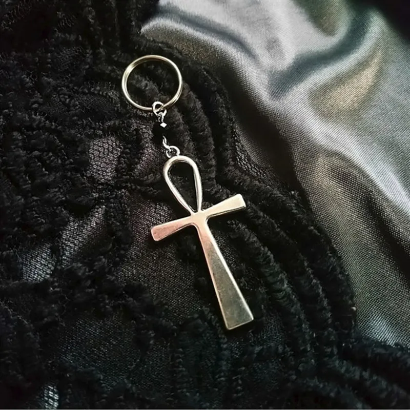 Silver colour Ankh Keyring Keychain Gothic Gift Ancient Egypt cross Fashion jewelry Novel Men Women gifts 2020 new beautiful