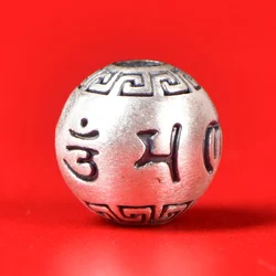 S925 Sterling Silver Six Word Mantra Single Bead DIY Beads Jewelry Making