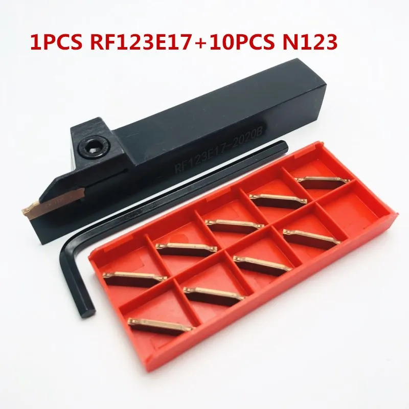 RF123E17-2020B ร่องและ Grooving เครื่องมือเครื่องกลึง CNC เครื่องมือ + 10PCS N123G2-0200-0002-CR 1125 2 มม.คาร์ไบด์ใบมีด