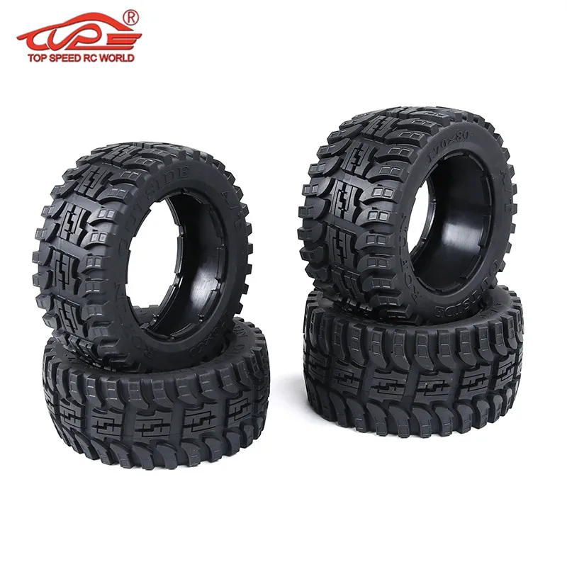 

All-terrain Front Rear Wheel Tire Skin 4Pcs Fit for 1/5 HPI ROVAN KM BAJA 5B SS TRUCK Rc Car Parts