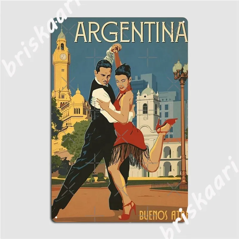 Vintage, Argentina, Buenos Aires, Tango Metal Signs Club Cave pub Designing Tin sign Posters