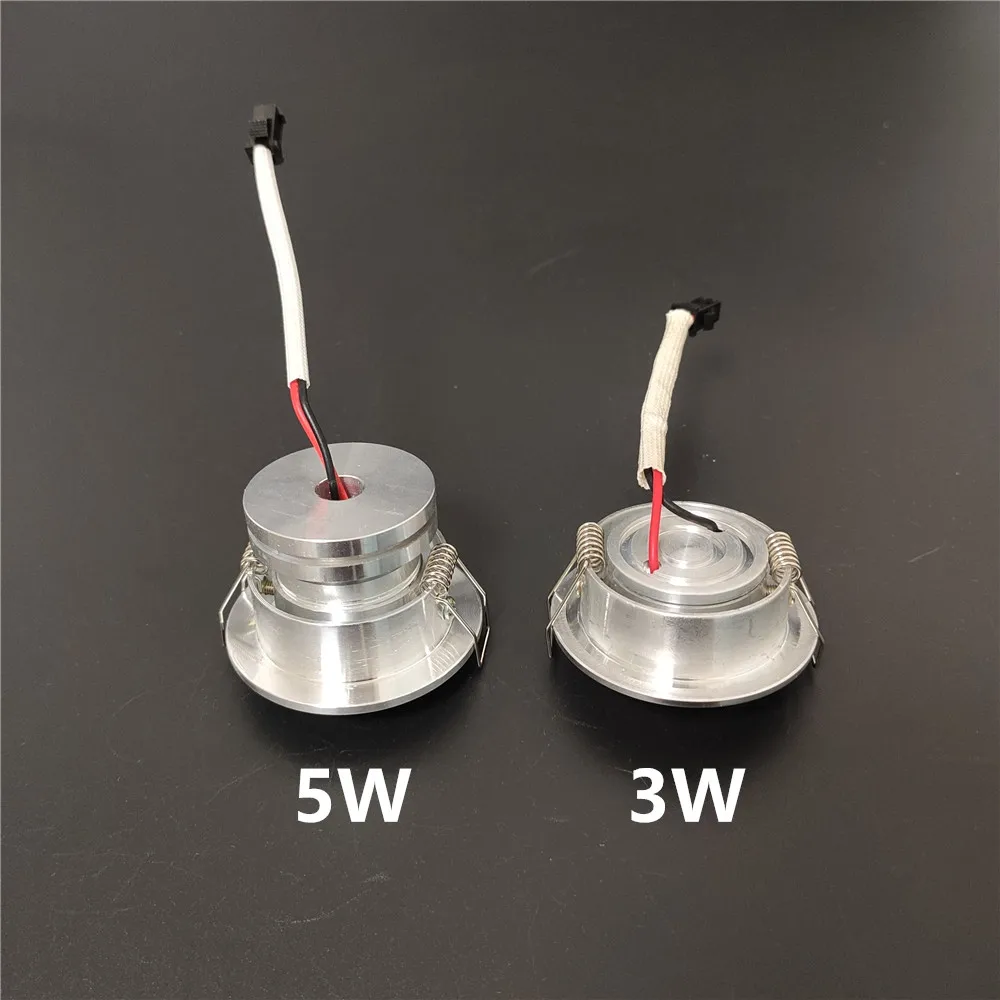 Точечный светильник с регулируемой яркостью, встраиваемый алюминиевый Светильник направленного света 3 Вт, 5 Вт, 4-4,5 см, белый, черный, золотой, серебристый, 110 В, 220 В