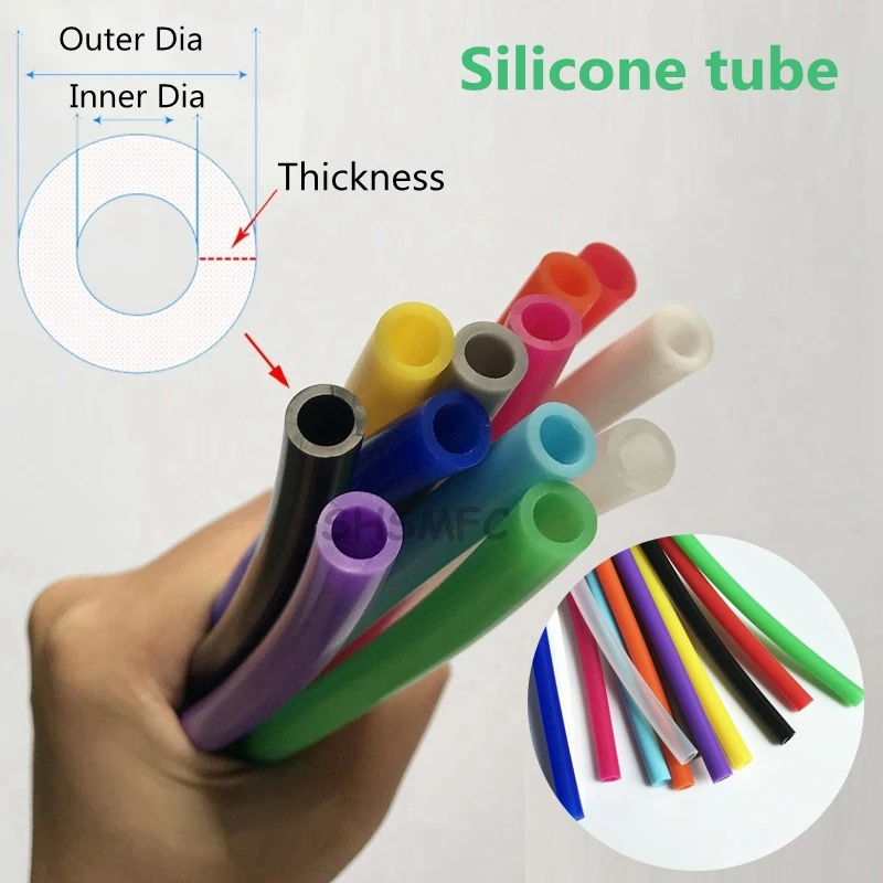 1 متر ID 2 3 4 5 6 7 8 9 10 مللي متر ملون مرنة سيليكون جل الأنابيب سلامة الغذاء مستوى أنبوبة مرنة حوض السمك موصل المياه خرطوم #1
