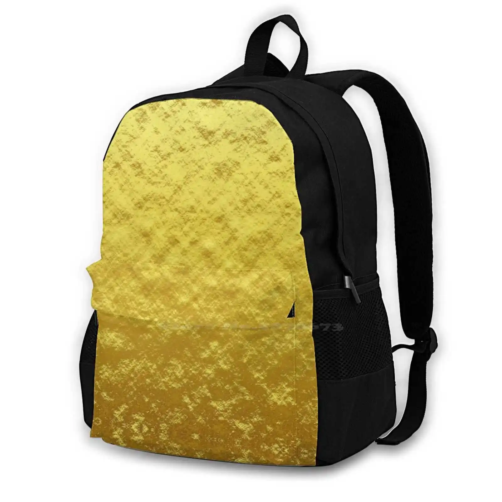 Yellow Bg Fashion Travel Laptop School Backpack Bag Texture Background Gold Pattern Abstract Structure Yellow Lovely Beautiful