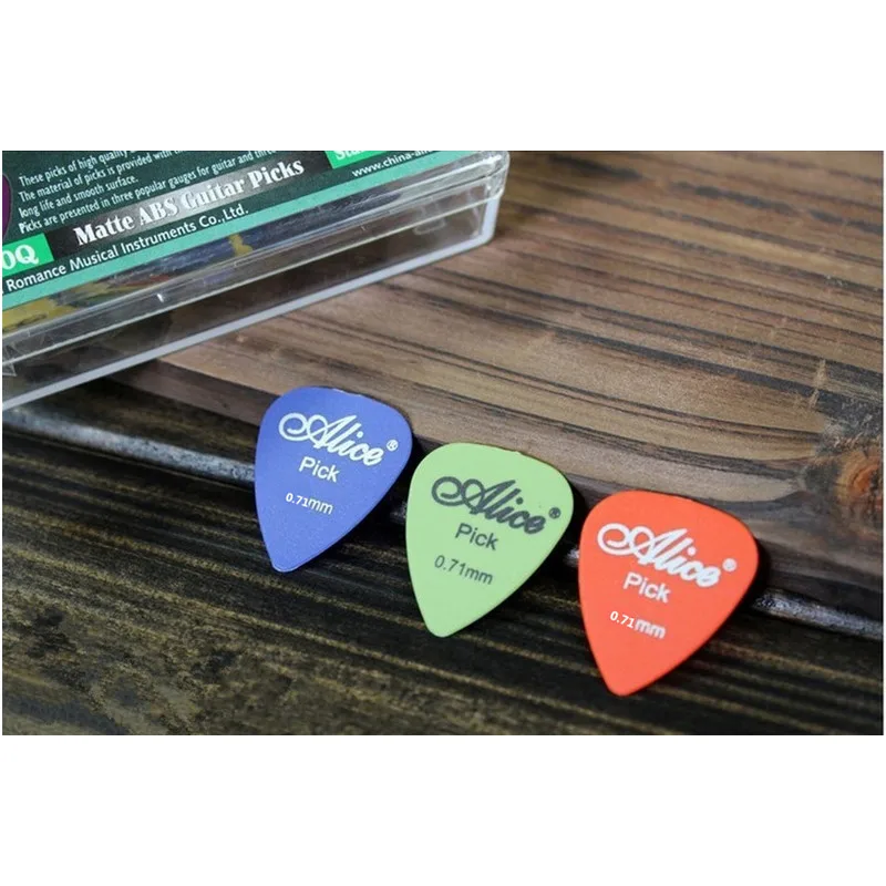 Dünne 0,71 mm Akustik-E-Gitarren-Plektren, Plektrum-Box, 100 Stück, Zubehörteile – Detail 4