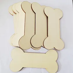 Blank Creative Bone Shape Custom Laser Engraving Wooden Chips, Puppy Nameplate, Engraving Crafts, Pet Birthday Decor Wood, 10Pcs