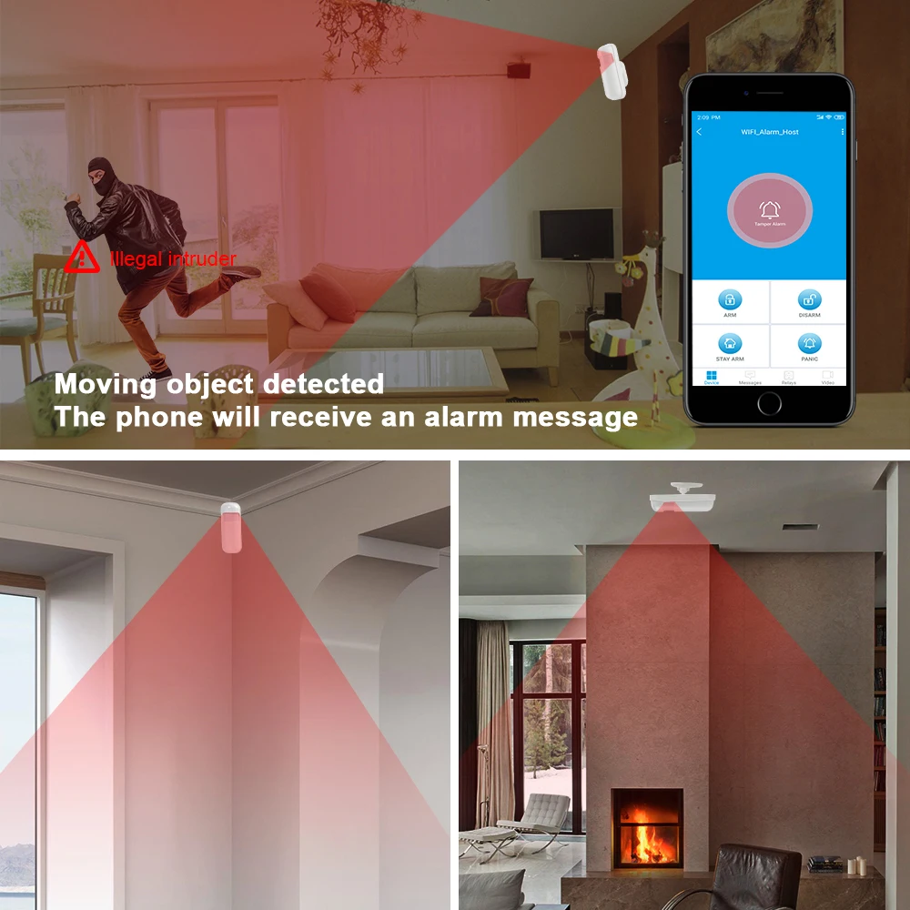 433Mhz Wireless PIR Motion Detector for Home Alarm System Smart Home Movement Sensor With Battery Anti-theft