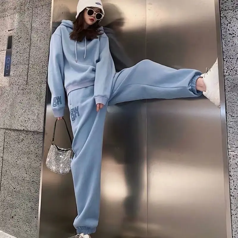 Sports Suit For Women Spring And Autumn New  Loose Slimming And Fashionable Casual Two-Piece Suit Running Suit