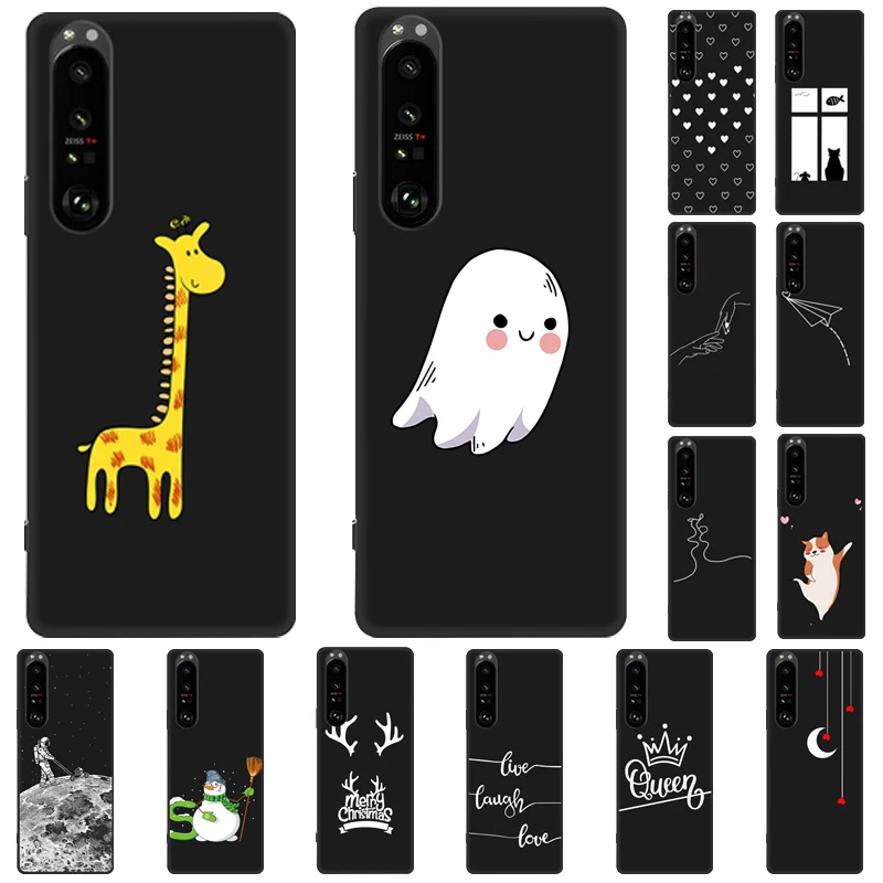 For Sony Xperia 5 II 10 III 1 III L4 Case Couple Black Silicone Back Cover Phone Case For Sony ACE 2 XA3 L3 XZ3 ZX4 Cases Fundas