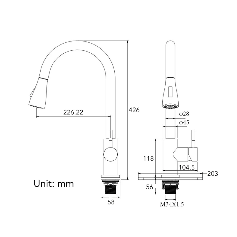 High-end Touch Kitchen Faucets Pull Out Black Kitchen Mixer Tap Sensor Faucet Swivel 360 Degree hot and cold Water Taps ELK5409