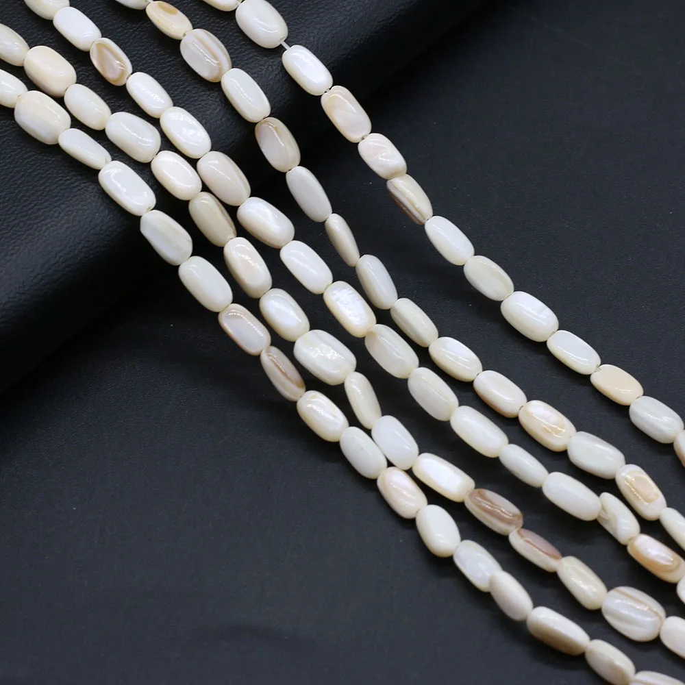 Natural Freshwater White Rice Shape Shell Mother Of Pearl Loose Spacer Bead For Jewelry Making DIY Women Bracelet Size 5x8mm