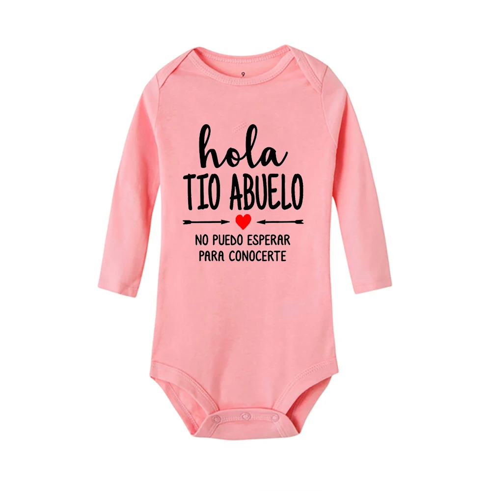 Hola Uncle Abuelo Creative Newborn Bodysuits Spanish Baby Born Announcement Toddler Infant Funny Romper Outfits Kids Idea Gifts