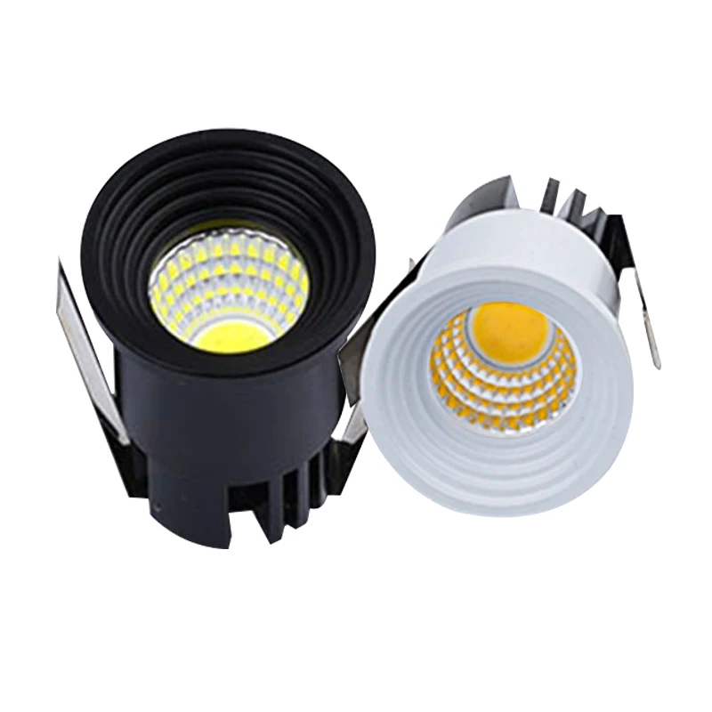 Mini LED Spot Downlights COB 3W 5W wpuszczane Led spoty 220v możliwość przyciemniania światła do szafki sufitowej prezentacja Loft dekoracje