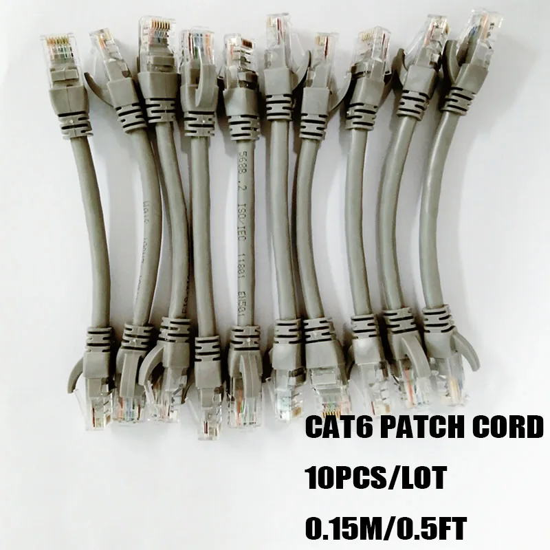 10pcs/lot  CAT6 UTP 50cm Network Cable  0.5FT Ethernet Cable 0.65FT Internet Cable 1FT Patch Cord 1.65FT Lan Cable