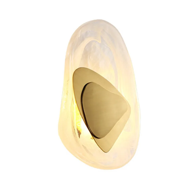 Luxury Golden LED Wall Lamp Bedroom Living Room Wall Decor Light Bedside Staircase Aisle TV Background Sconce Glass Cloud