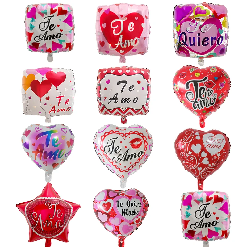 

50pcs 18inch Spanish Te Amo I Love You Foil Helium Balloons Wedding Valentine's Day Engagement Balloon Air Globos Decoration