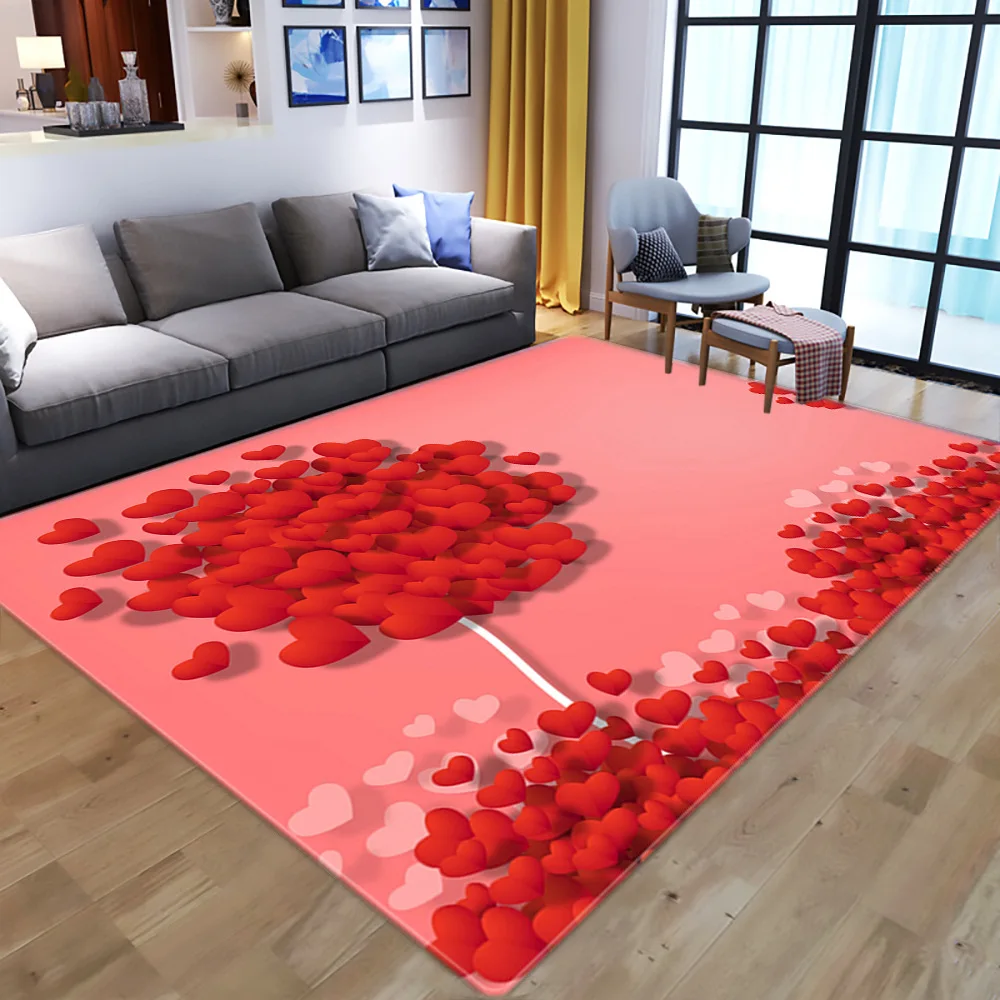 

3D love heart Anti-Skid Area Floor Mat Rug Non-slip Mat Dining Room Living Room Soft Child Bedroom Mat Carpet Home Decor