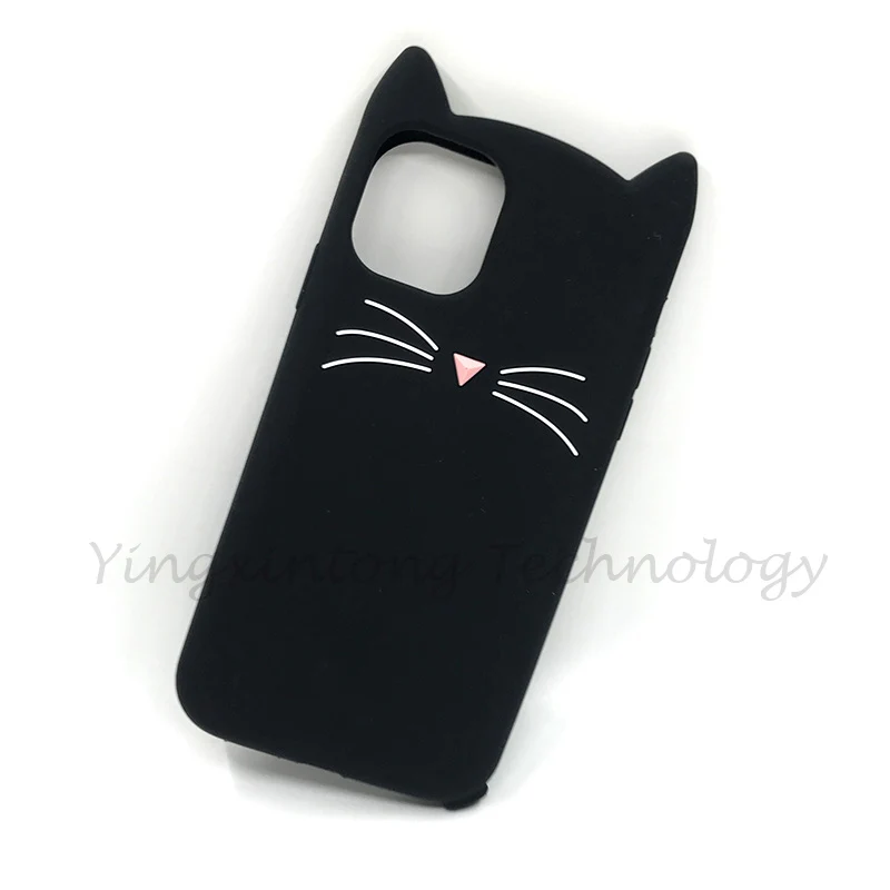 3D Cute Beard Cat Case For iphone 13 12 11 Pro Max XR X XS Soft Silicone Back Cover For Apple iphone 6 6S 7 8 Plus Phone Case