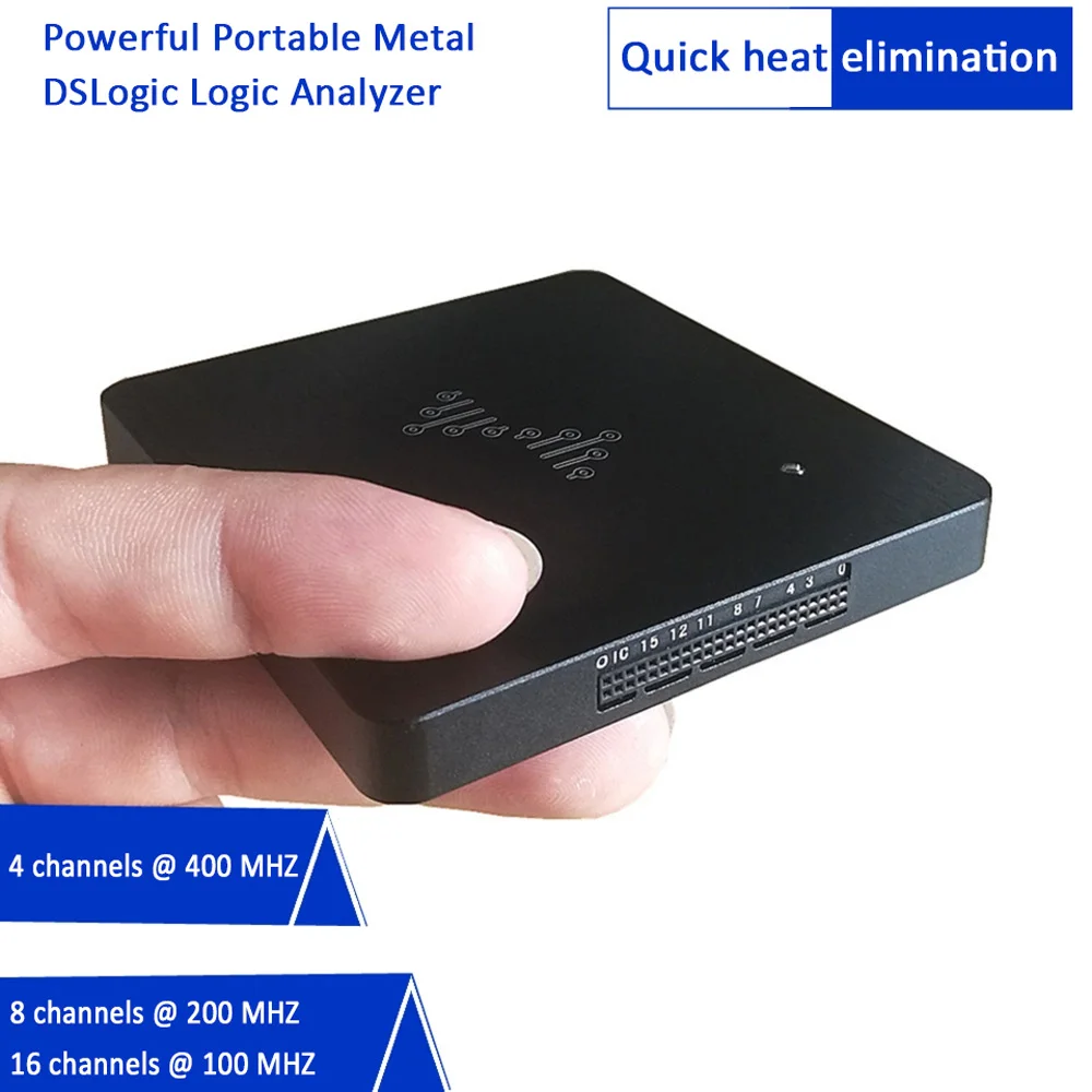 Portable Metal DSLogic Logic Analyzer 16 Channels 100MHz USB-based Debugging Logic Analyzer