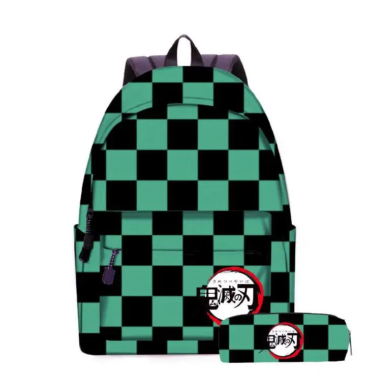 Mochila de Anime Demon Slayer para Cosplay, Bolsa Escolar de Kimetsu no Yaiba, Kamado, Tanjirou, Kamado, Nezuko, Agatsuma, 2 unidades por juego
