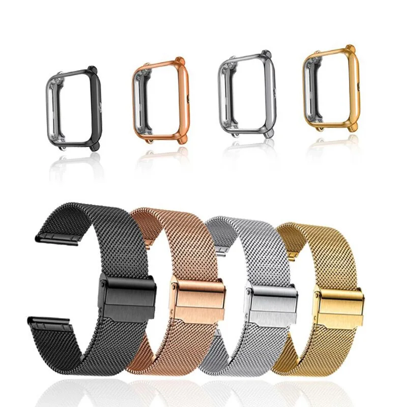 Amazfit Strap For Amazfit Bip S U Lite GTS 3 2 Mini Band With Case Metal 20mm Bracelet Screen Protector For watchband Accessory