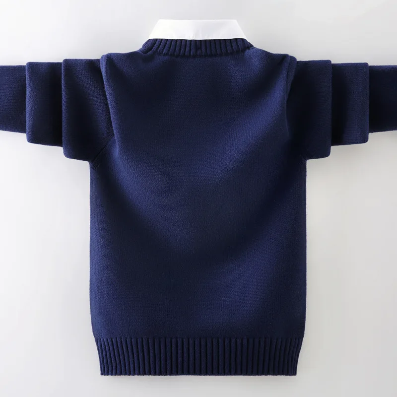 Kids Boys Sweater 2024 Autumn Winter Knitted Cotton Toddler Clothing Children Cardigan Sweater For Age 5-15 Years Outerwear Coat