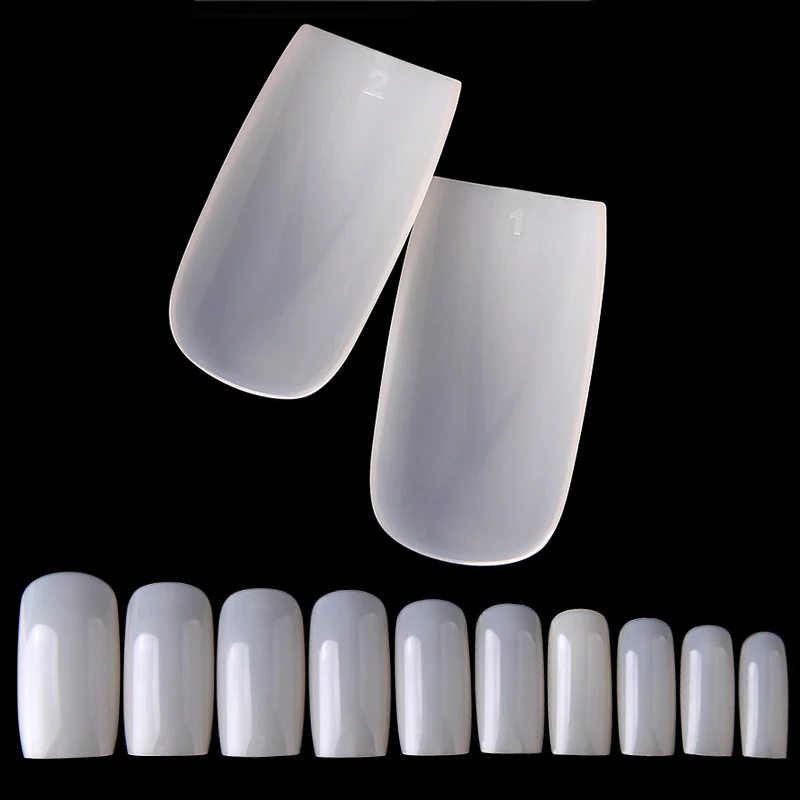 500 Stuks Valse Nagel Tips Volledige Dekking Korte Acryl Art Druk op Nagels voor Manicure Extensions 10 Maten Nep nagel