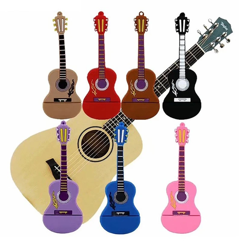 guitar Usb Flash Drives 128GB pendrive 64gb memory usb Stick 32GB pen drive 8GB  16GB flash Usb Flash Disk 4GB free adapter