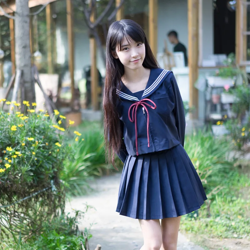 Jk-女の子と学生のための日本の長袖制服,プリーツスカート,大学の制服,セーラー