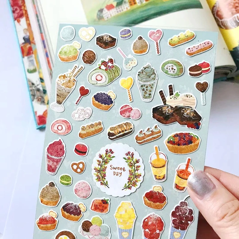 Cute Sweet Gelato Cake Stickers Aesthetic Scrapbooking Materials for Korea Journaling DIY Craft Stationery Supplies