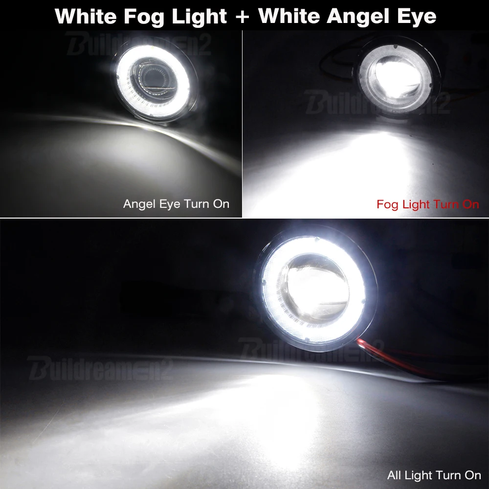 2 X Samochodowe światło przeciwmgielne Angel Eye LED Soczewka przeciwmgielna Światła do jazdy dziennej DRL 30W H11 Do Fiat 500 Panda Punto Evo