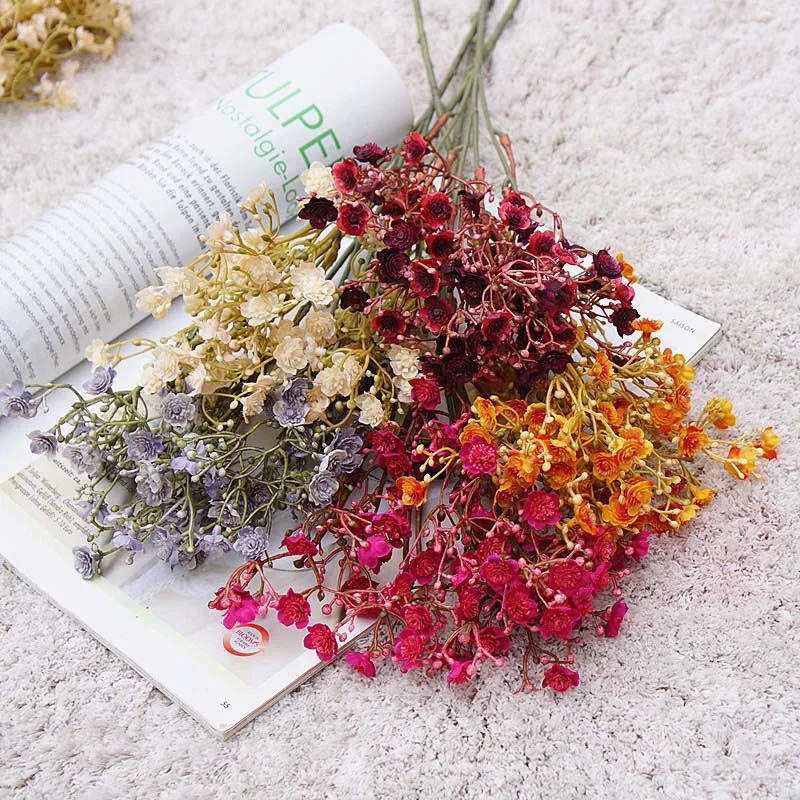 Fall Babysbreath branch Flower arrangement fake plants Artificial Flowers DIY Wedding Decoration wreath