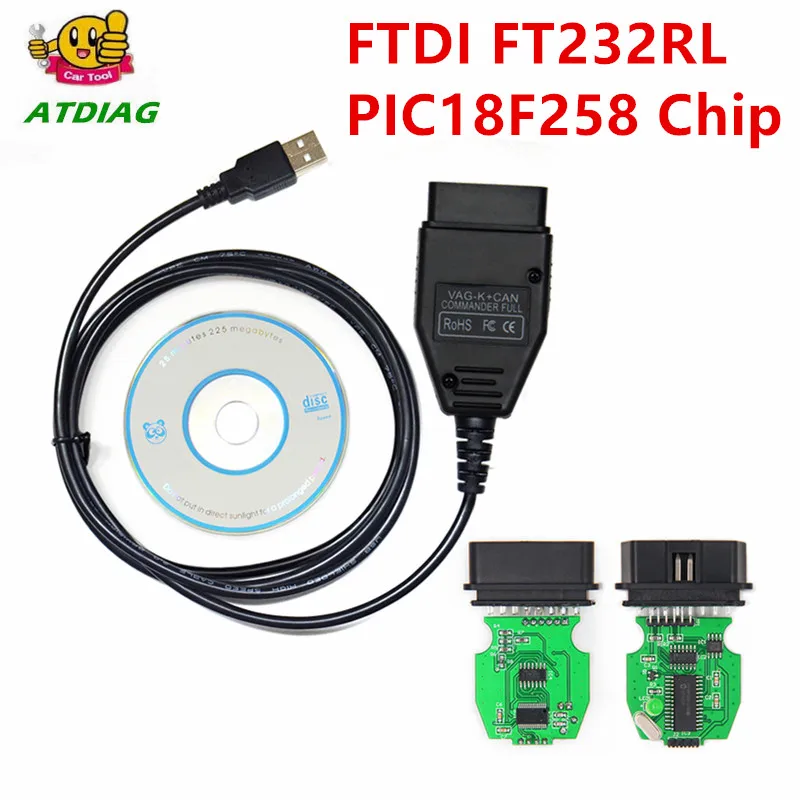 K+CAN Commander 1.4 with FTDI FT232RL PIC18F258 Chip OBD2 Diagnostic Interface Com Cable