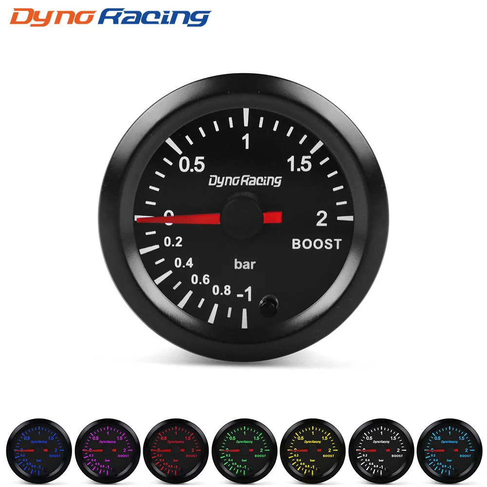 Dynoracing 2 "52mm 7 Kleuren Hoge Snelheid Auto Boost Water temp Olietemperatuur Oliedruk Lucht brandstofverhouding Voltmeter EGT Toerenteller RPM Gauge
