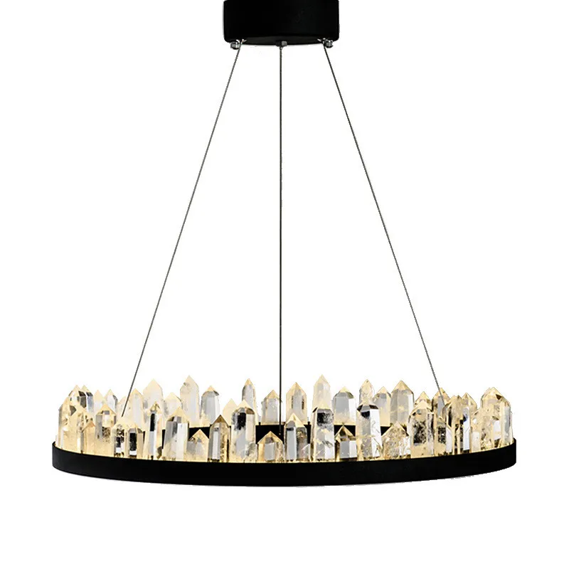 Brief design modern crystal chandeliers black/Gold hanging lights AC110V 220V lustre dinning room light fixtures bar lamp