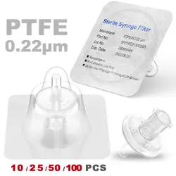 멸균 주사기 필터, PTFE 멤브레인 0.22μm 기공 크기, 직경 13mm, 10/50/100 개 개별 포장 Ks-Tek