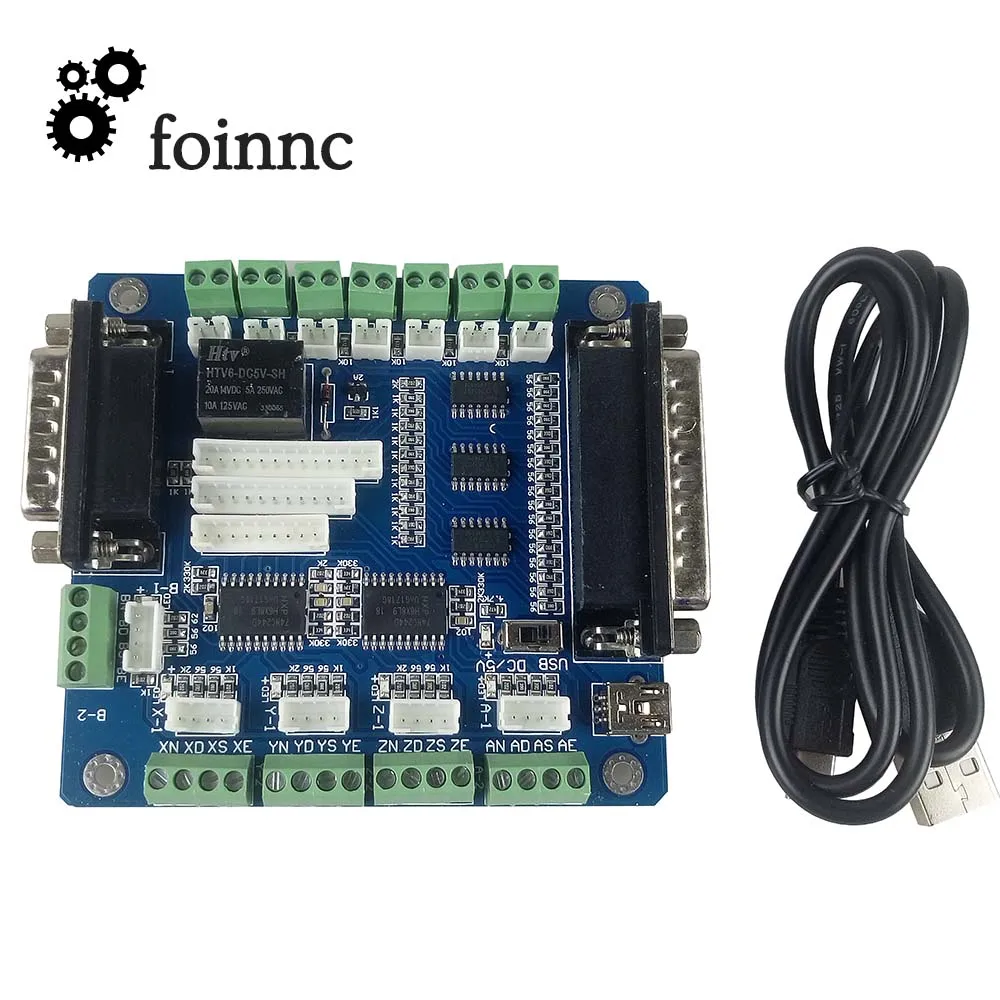 Mach3 5 Axis CNC Breakout Controller Board For Engraving Machine With 5 Axis Interface Board Of Stepper Motor