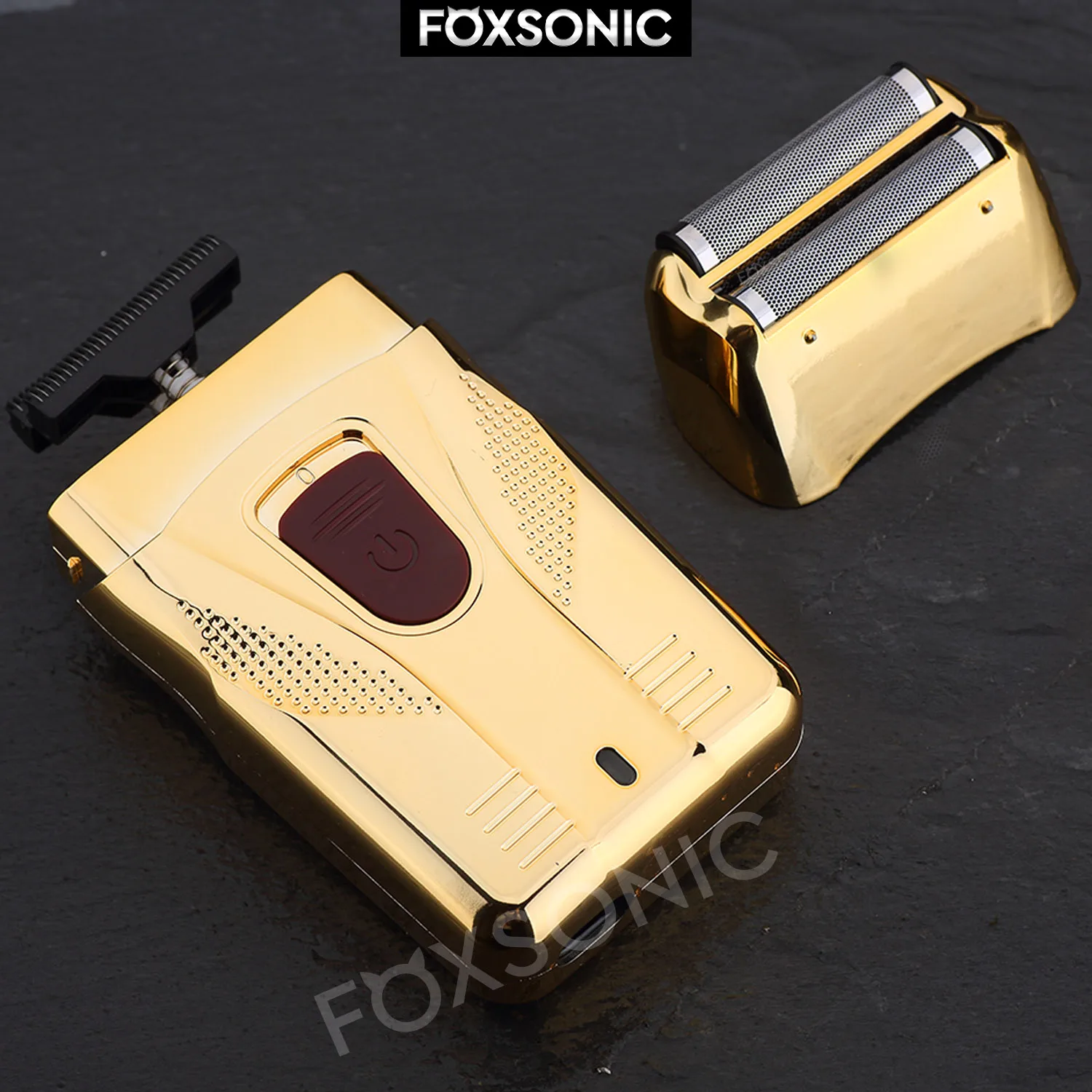 WAHFOX-Afeitadora eléctrica de peluquero para hombres, máquina de afeitar con cabezal de aceite, USB, empuje blanco